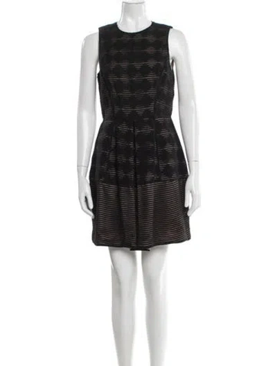 Pre-owned Tibi Striped Mini Dress In Gray