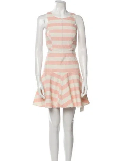 Pre-owned Tibi Striped Mini Dress In Neutral