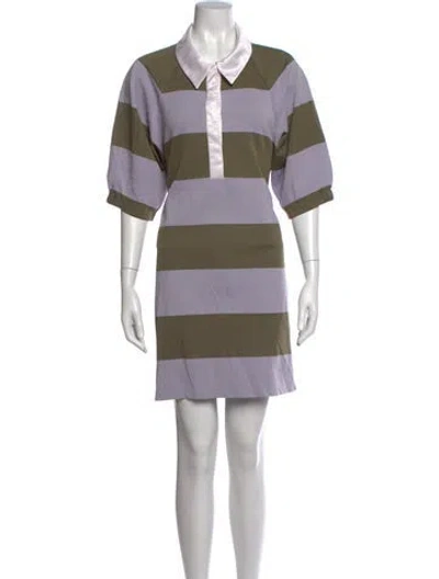 Pre-owned Tibi Striped Mini Dress In Purple