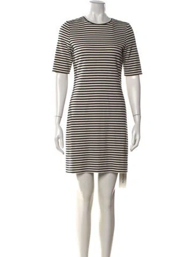 Pre-owned Tibi Striped Mini Dress In White