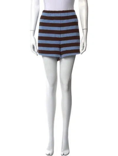 Pre-owned Tibi Striped Mini Shorts In Black/blue