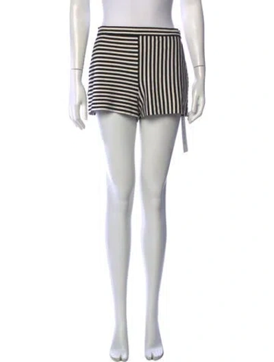 Pre-owned Tibi Striped Mini Shorts In Black/white