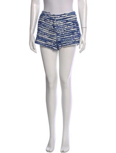 Pre-owned Tibi Striped Mini Shorts In Blue