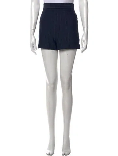Pre-owned Tibi Striped Mini Shorts In Blue
