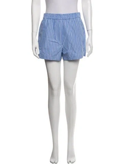 Pre-owned Tibi Striped Mini Shorts W/ Tags In Blue