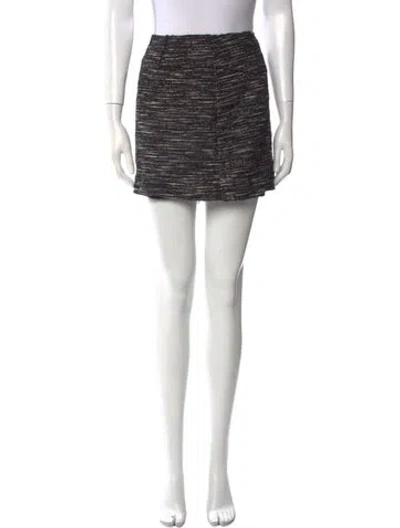 Pre-owned Tibi Striped Mini Skirt In Black