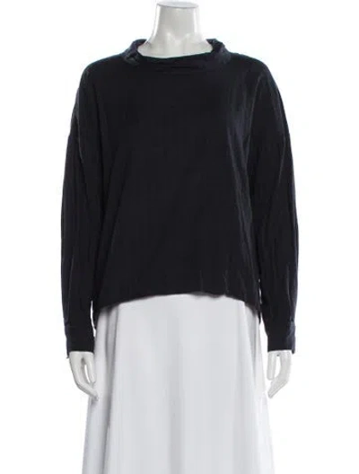 Pre-owned Tibi Striped Mock Neck Top In Blue