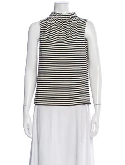 Pre-owned Tibi Striped Mock Neck Top In Multi