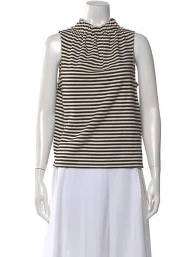 Pre-owned Tibi Striped Mock Neck Top In Multi