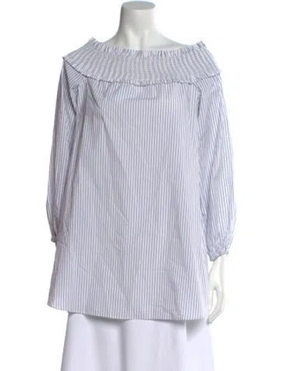 Pre-owned Tibi Striped Off-the-shoulder Tunic W/ Tags In Multi