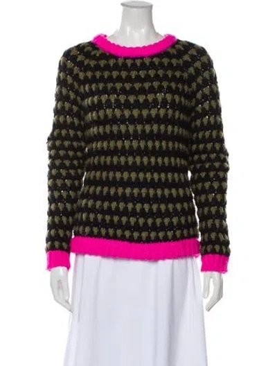 Pre-owned Tibi Striped Scoop Neck Sweater In Black