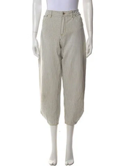 Pre-owned Tibi Striped Skinny Leg Pants In Neutral
