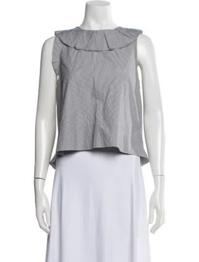 Pre-owned Tibi Striped Sleeveless Top In Gray