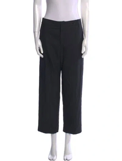 Pre-owned Tibi Striped Straight Leg Pants In Blue