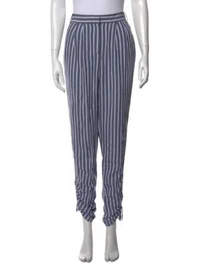 Pre-owned Tibi Striped Straight Leg Pants In Blue