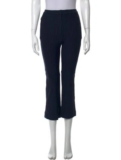 Pre-owned Tibi Striped Straight Leg Pants In Blue