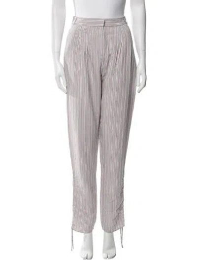 Pre-owned Tibi Striped Straight Leg Pants In Pink