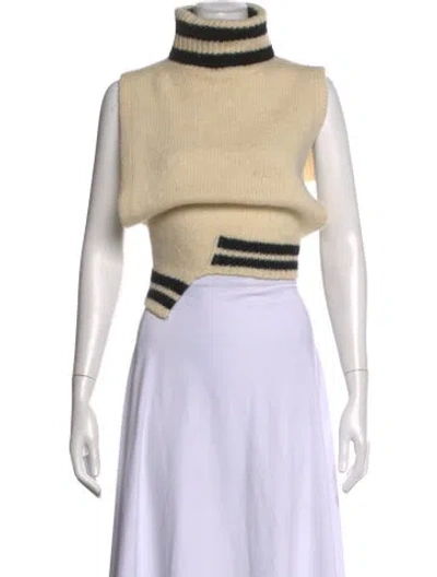 Pre-owned Tibi Striped Turtleneck Sweater In Neutrals