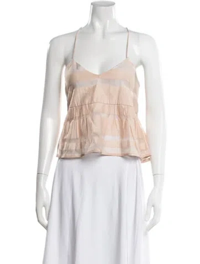 Pre-owned Tibi Striped V-neck Top In Multi