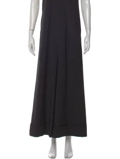 Pre-owned Tibi Striped Wide Leg Pants In Black