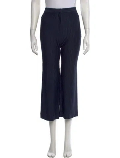 Pre-owned Tibi Striped Wide Leg Pants In Blue