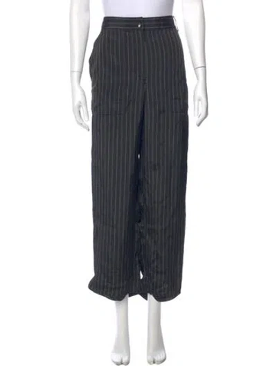 Pre-owned Tibi Striped Wide Leg Pants In Gray
