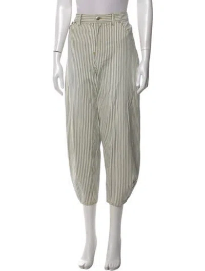 Pre-owned Tibi Striped Wide Leg Pants In Neutral