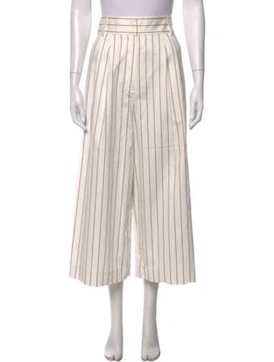 Pre-owned Tibi Striped Wide Leg Pants In Neutral