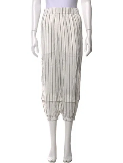 Pre-owned Tibi Striped Wide Leg Pants In Neutral