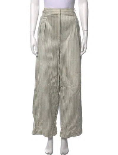 Pre-owned Tibi Striped Wide Leg Pants In Neutrals