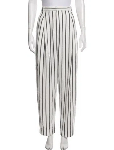 Pre-owned Tibi Striped Wide Leg Pants In Neutrals