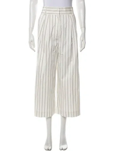 Pre-owned Tibi Striped Wide Leg Pants In Neutrals