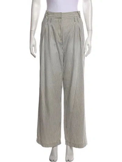 Pre-owned Tibi Striped Wide Leg Pants In Neutrals