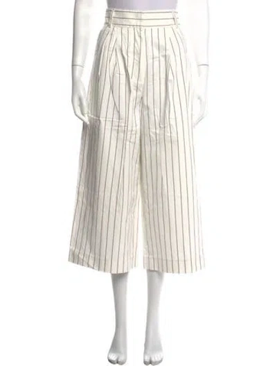 Pre-owned Tibi Striped Wide Leg Pants In Neutrals