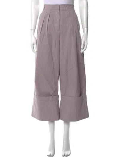 Pre-owned Tibi Striped Wide Leg Pants In Purple