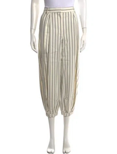 Pre-owned Tibi Striped Wide Leg Pants W/ Tags In Neutrals