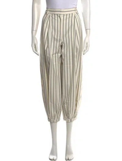 Pre-owned Tibi Striped Wide Leg Pants W/ Tags In Neutrals