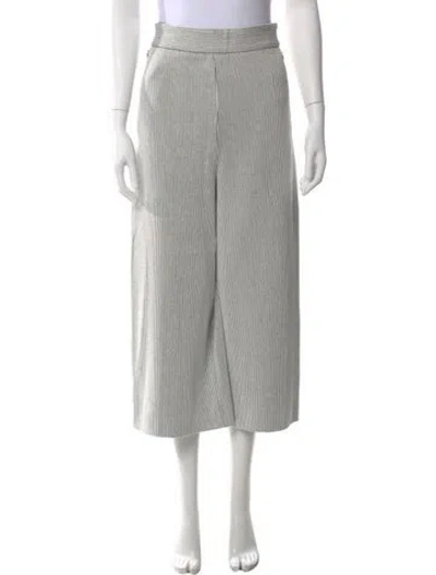 Pre-owned Tibi Striped Wide Leg Pants In White