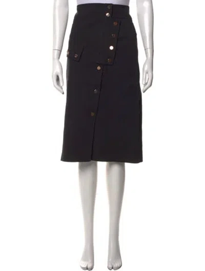 Pre-owned Tibi Studded Accents Midi Length Skirt In Black/gold