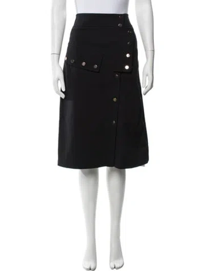 Pre-owned Tibi Studded Accents Midi Length Skirt In Black/gold