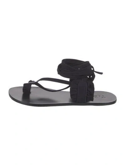 Pre-owned Tibi Suede Gladiator Sandals In Black