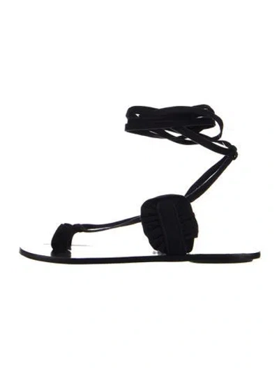 Pre-owned Tibi Suede Gladiator Sandals In Black