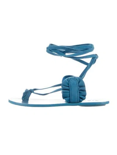 Pre-owned Tibi Suede Gladiator Sandals In Blue