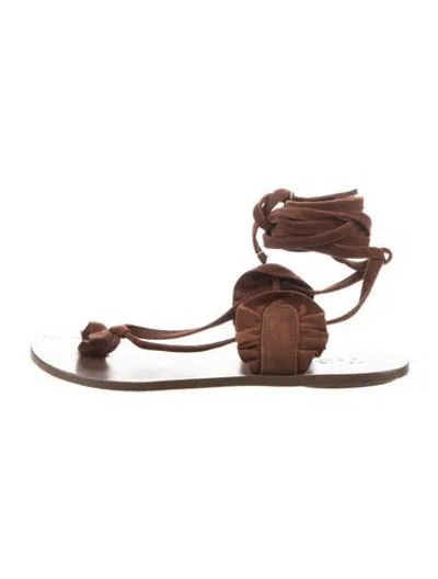 Pre-owned Tibi Suede Gladiator Sandals In Brown