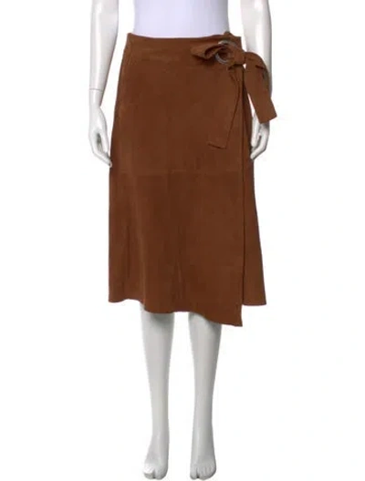 Pre-owned Tibi Suede Midi Length Skirt In Brown