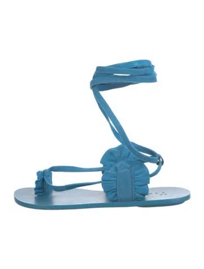 Pre-owned Tibi Suede Mules In Blue