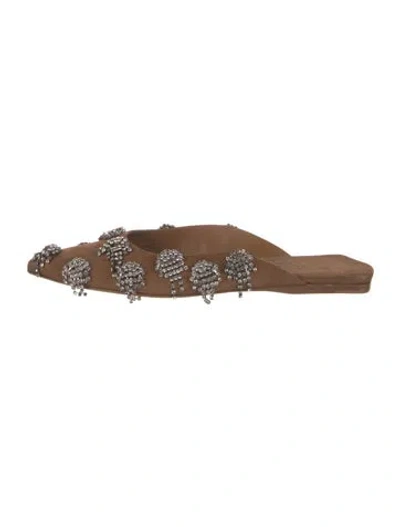 Pre-owned Tibi Suede Mules In Brown