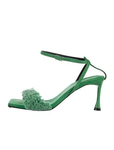 Pre-owned Tibi Suede Sandals In Green