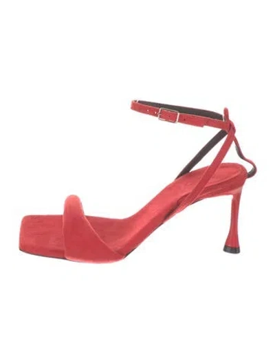 Pre-owned Tibi Suede Sandals In Red
