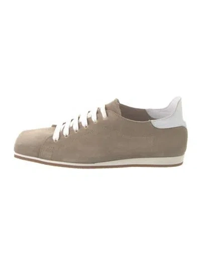 Pre-owned Tibi Suede Sneakers In Neutral